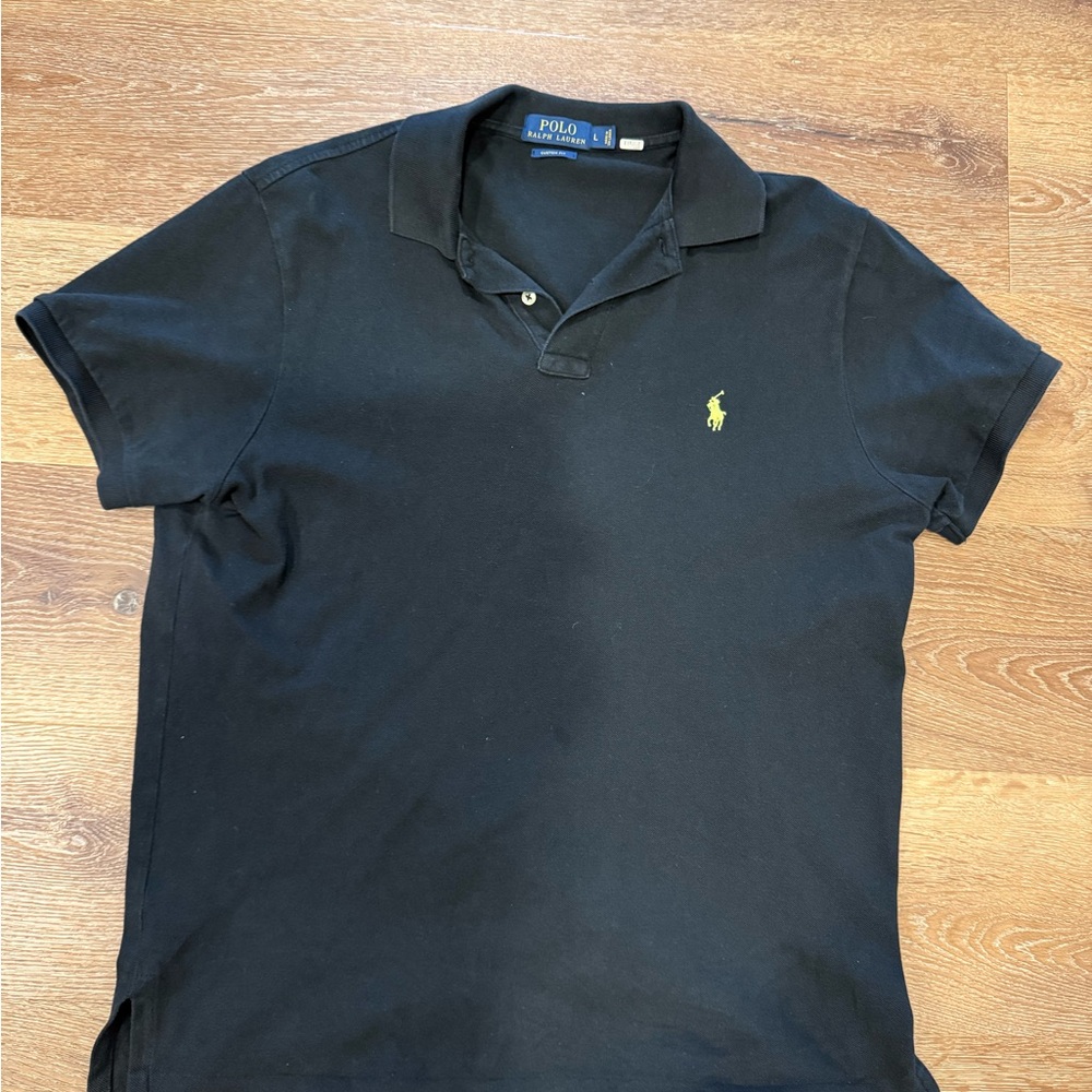 Polo by Ralph Lauren Black Polo Shirt with Yellow Logo